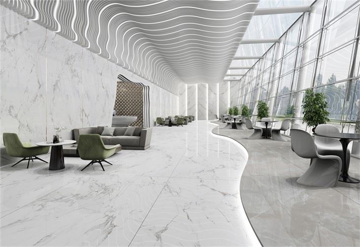 porcelain statuario slab for floor