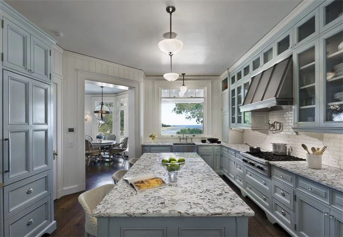 romano white quartz countertop for kitchen