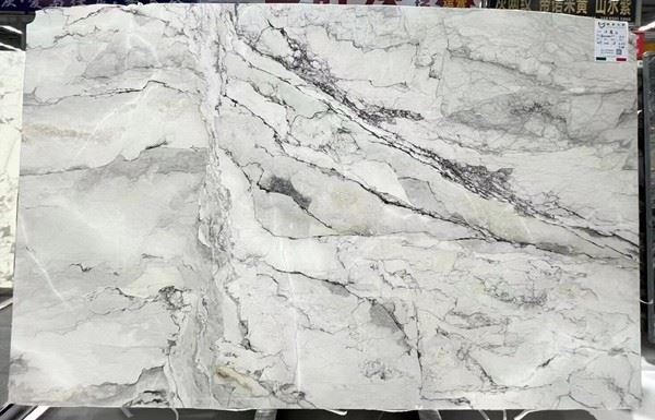 White Camouflage Marble Slab